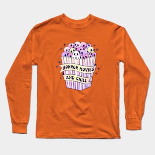 Halloween Horror Movies Popcorn Long Sleeve T-Shirt